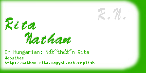 rita nathan business card